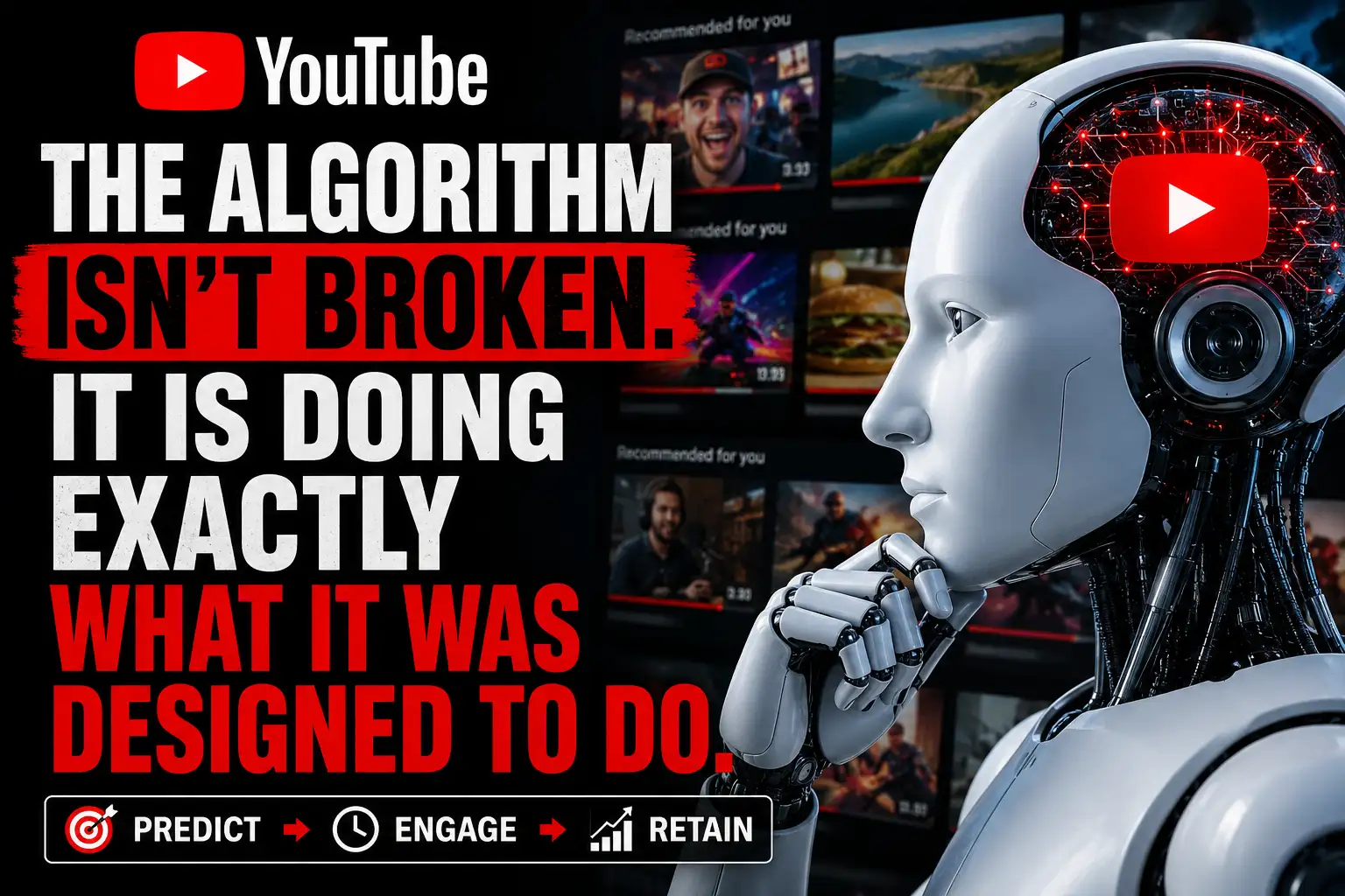 The YouTube Algorithm Isn't Broken. It Is Doing Exactly What It Was Designed To Do.